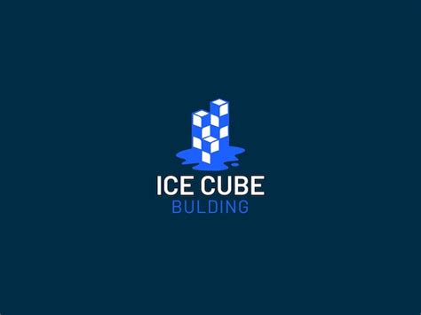 Logotipo Del Edificio Del Cubo De Hielo Vector Premium