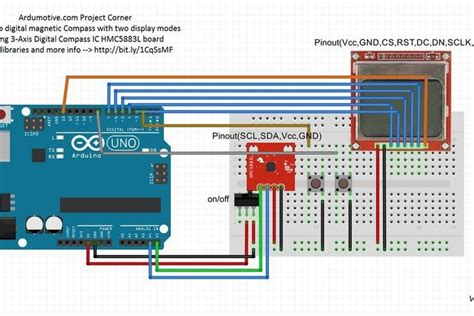 Arduino Digital Magnetic Compass Circuit