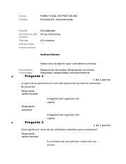 Examen Formacion Y Evaluacion De Proyectos Docx Curso Prueba Form Y