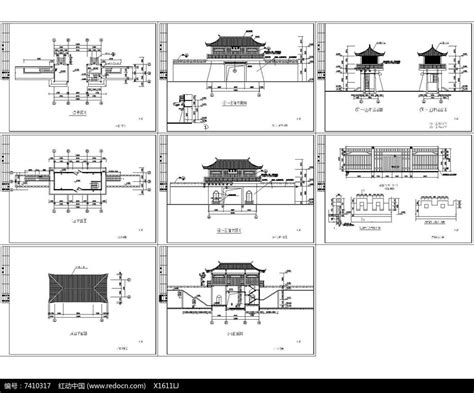 两层的山门建施图图片下载红动中国