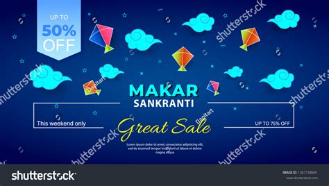 Makar Sankranti Banner Sale Sale Banner เวกเตอร์สต็อก ปลอดค่า