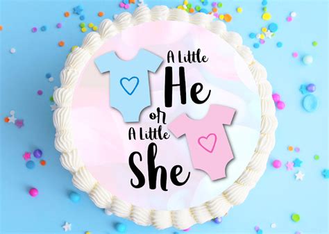 Gender Reveal Cake Topper He Or She Gender Reveal Cupcakes Etsy