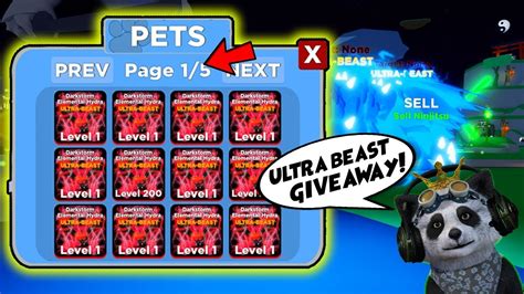 Ninja Legends Ultra Beast Pet Giveaway Ninja Legends Roblox Youtube