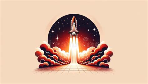 Space Shuttle Launch Illustration, Exploration Concept Stock ...