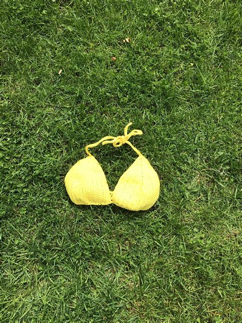 Gelbe Bikini Top Hell Gelb Bralette Baumwolle Bikini Top Etsy