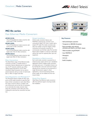 Allied Telesis AT-MC103XL Datasheet | Manualzz