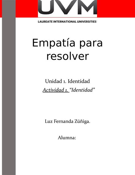 A Empatia Arch Empat A Para Resolver Unidad Identidad Actividad