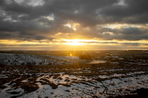 Premium Photo | View of nature landscape with sunrise or sunset