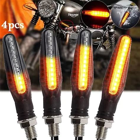 Pz Direccionales Led Moto Secuencial Motocicleta Flexible Meses Sin