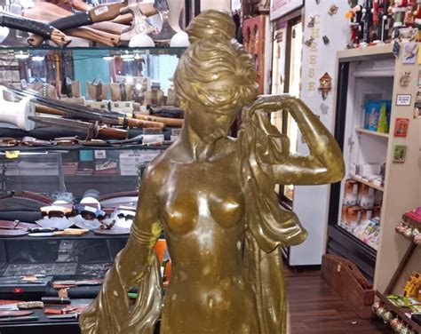 001 Vintage Cast Bronze Nude Woman Statue Etsy