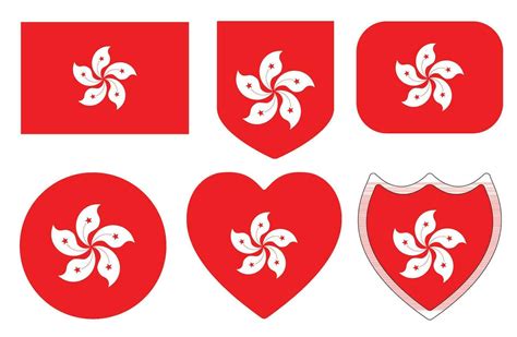 Flag Of Hong Kong In Design Shape Set Hong Kong Flag Set 24901635