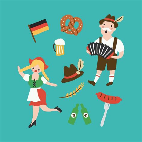 Oktoberfest Colorful Characters 12738640 Vector Art at Vecteezy