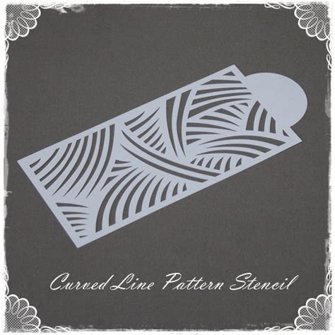 Curved Line Pattern Stencil Vintage Baker Shop