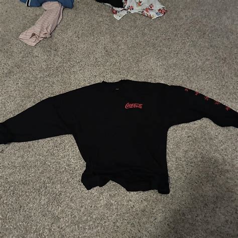 Nice Black And Red Coca Cola Crew Neck Depop