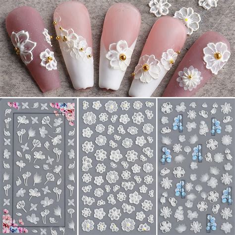 Amazon Flower Nail Art Sticker Decals 5D Hollow Exquisite Pattern