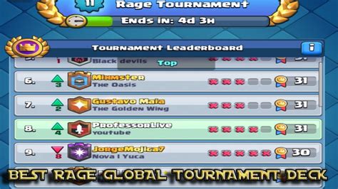 Top In The Rage Global Tournament Clash Royale Youtube