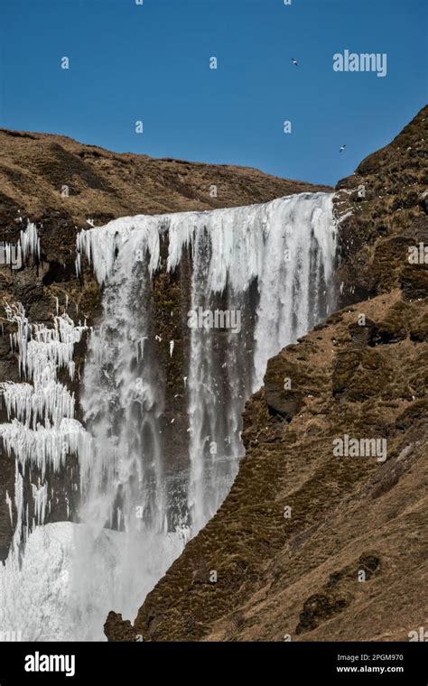 Iceland, winter season in Iceland, Skogafoss Stock Photo - Alamy