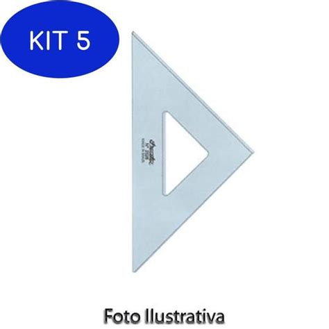 Kit Esquadro De Acr Lico Cm Sem Escala Trident Esquadro