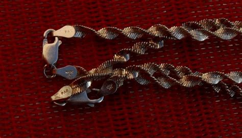 Vtg Sterling Silver Italy Fas Twisted Herringbone Bracelet