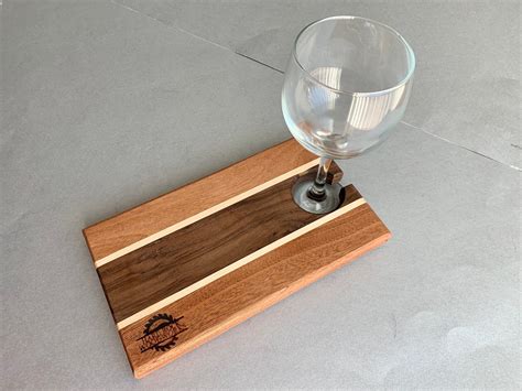 Wine Glass Holder Charcuterie Board Personal Cutting Board Etsy