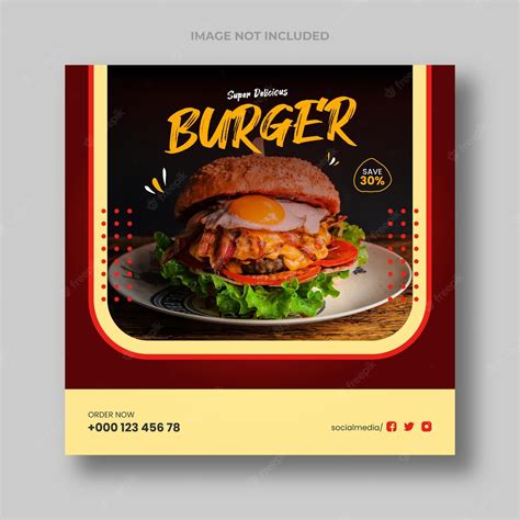 Premium Vector Delicious Burger Food Social Media Post Instagram