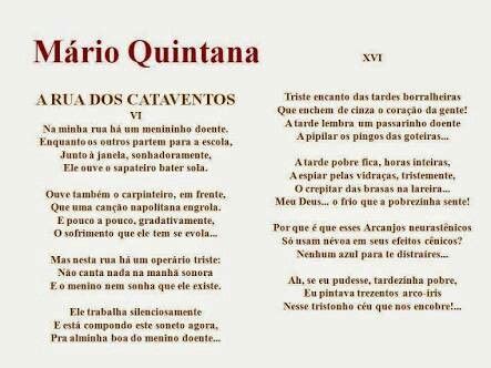 A rua dos cataventos Mário Quintana Poema tempo Poema Poesias de