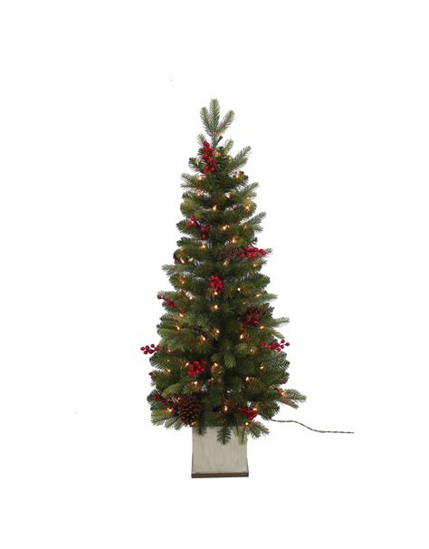 Christmas Tree 4FT Pre-Lit Berry Topiary Tree - Digs N Gifts