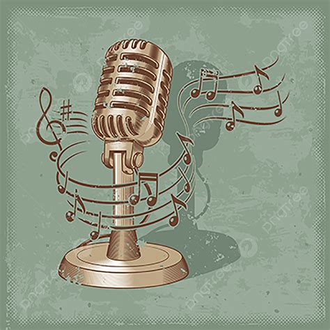 Old Microphone Made In Grunge Style Microphone Old Retro Png And