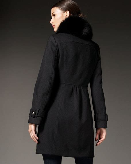 Burberry Fox Collar Wool Cashmere Trench Coat