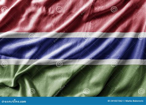 Waving Detailed National Country Flag Of Gambia Stock Photo Image Of