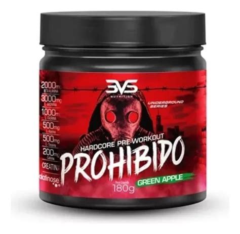 Prohibido Hardcore Pre Workout 180g Sabor Green Apple Maçã Verde Frete grátis