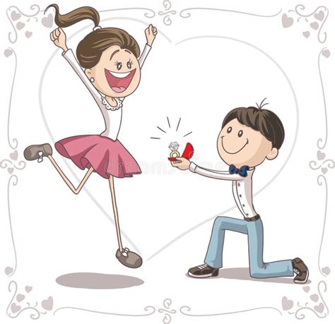 Man Proposing Woman Cartoon Stock Illustrations 510 Man Proposing