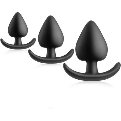 Silicone Anal Plugs Butt Plug Wear Go Out Noir Anal Gode Dick Sex Toy Pour Hommes Et Femmes 3 X