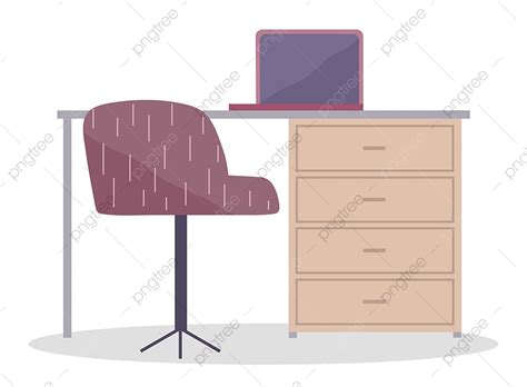 Gambar Desain Datar Tempat Kerja Modern Ilustrasi Pekerjaan Desktop