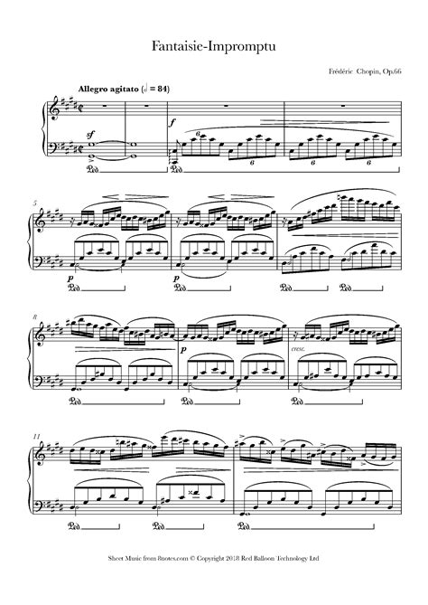 Chopin Fantaisie Impromptu Op 66 In C Sharp Minor Sheet Music For