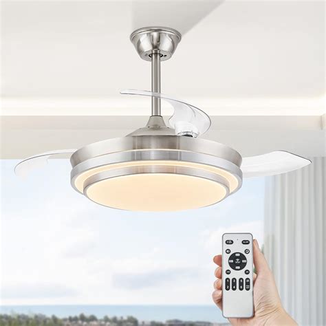 Lediary Retractable Ceiling Fans With Lights And Remote 42 Inch