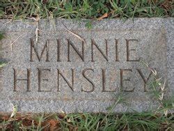 Minnie Hensley Find A Grave Memorial