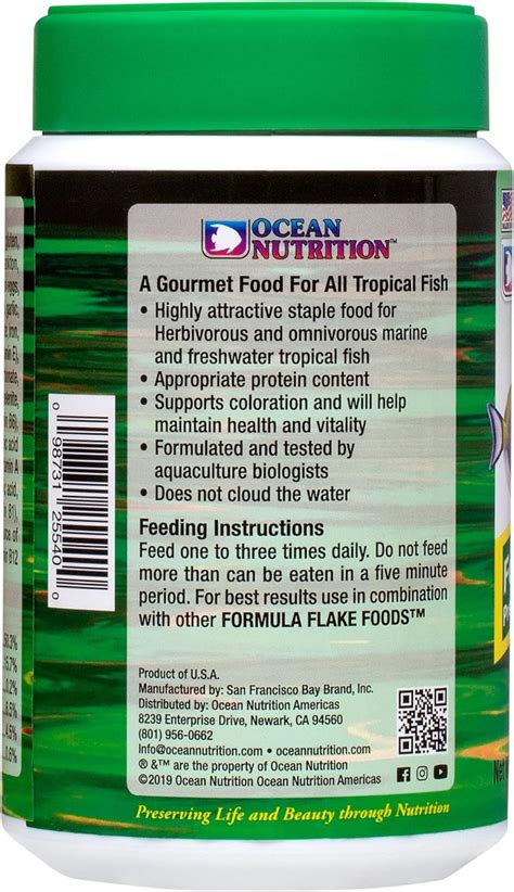 Ocean Nutrition Formula Two Flakes Tarro De 5 5 Onzas 5 43 Oz