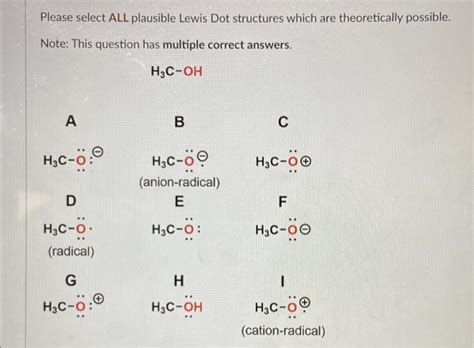 Solved Please Select All Plausible Lewis Dot Structures