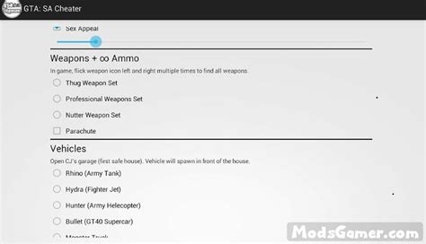 GTA: San Andreas Cheater mod - Mods for Grand Theft Auto: San Andreas ...