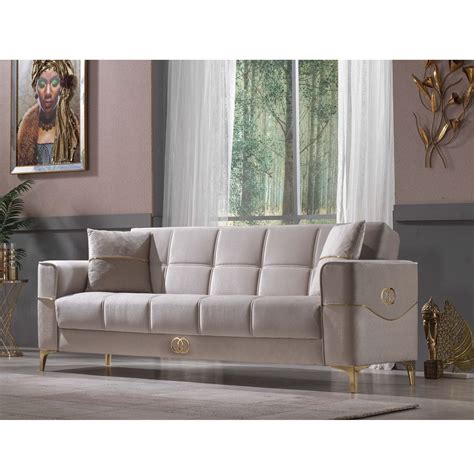 Clara 3 Seat Sofa Sleeper Beige At Futonland