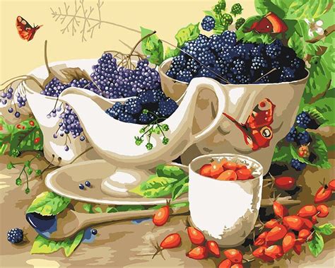 Картина по номерам "Ежевичный коктейль"