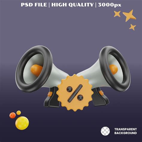 Premium PSD 3d Rendering Black Friday Promotion Icon Object