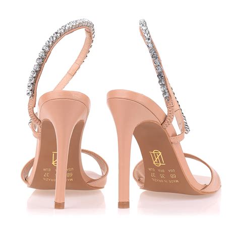 UZA Shoes Sandália Salto Alto New Couro Nude Coleção Outono inverno