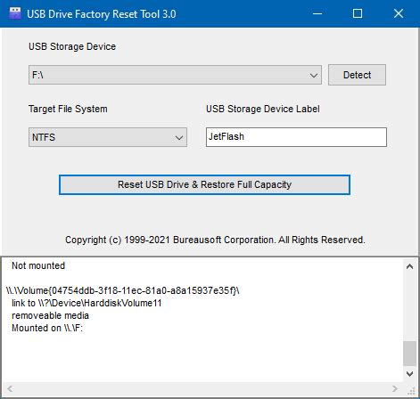 Usb Drive Factory Reset Tool