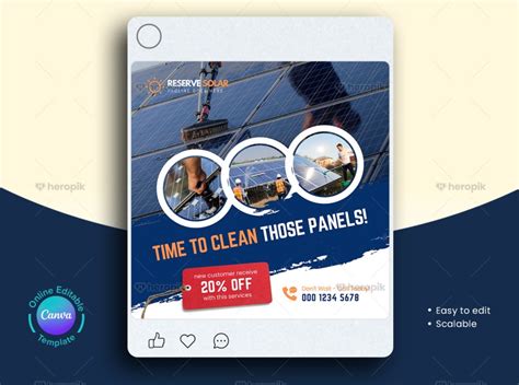 Solar Social Media Post Banner Canva Template Heropik Marketing