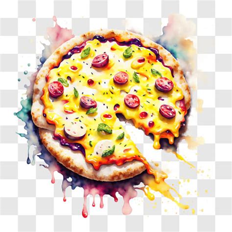 Descarga Pizza colorida con varios ingredientes PNG En Línea Creative