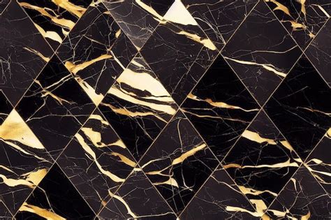 Premium AI Image | Seamless Black and Gold Marble Pattern