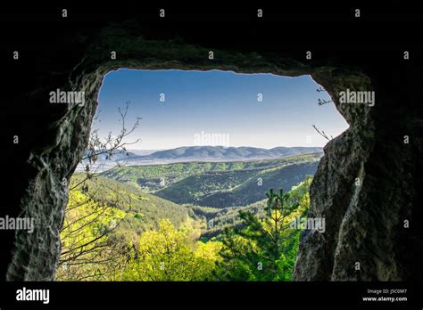 A Wonderful View At The Balkan Mountains From A Mysterious Cave Hidden