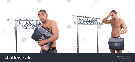 Nude Man Choosing Clothing Isolated On Stock Photo Shutterstock